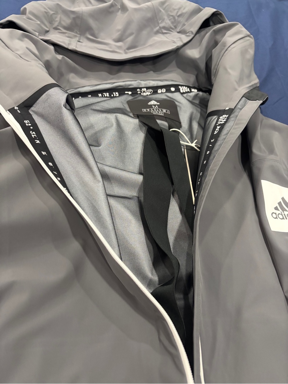 Adidas Gray MyShelter Parka Waterproof Hooded Raincoat NWT medium - Picture 6 of 10
